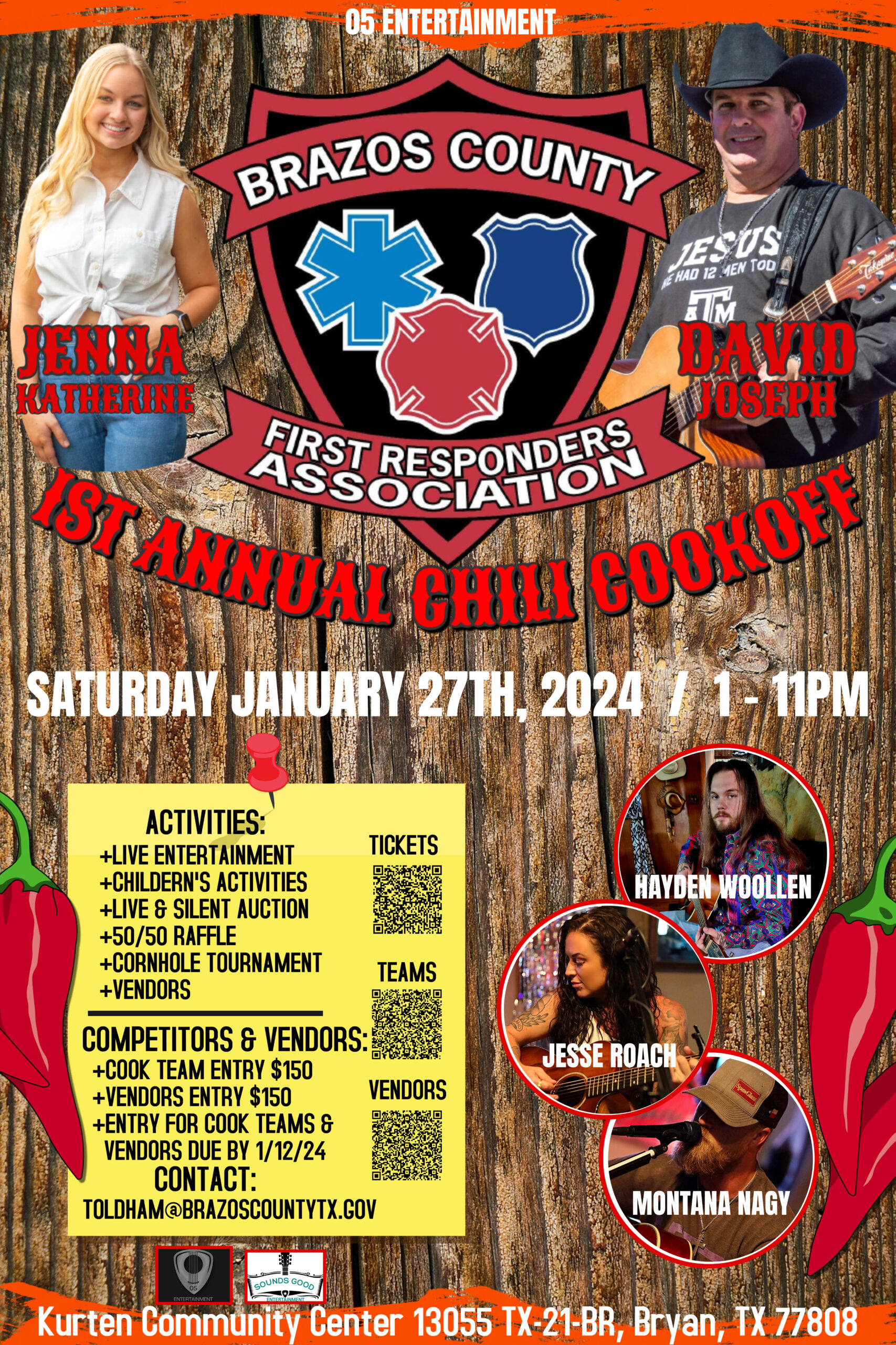 Brazos County First Responders 1st Annual Chili Cookoff/Steak Dinner
