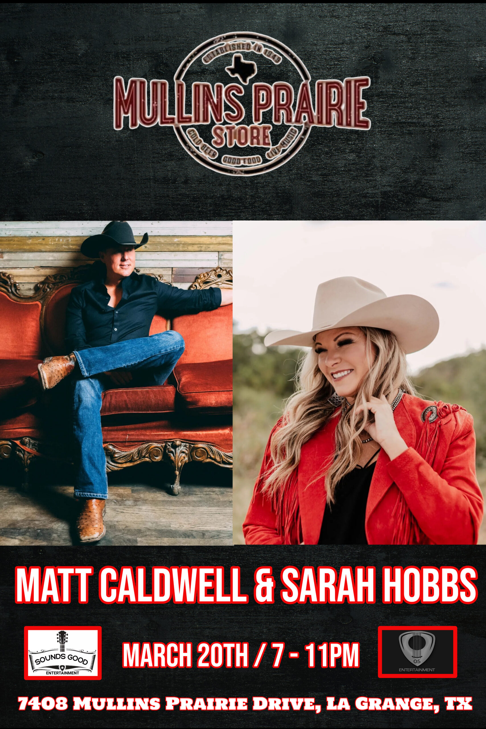 Matt Caldwell & Sarah Hobbs @ Mullins Prairie Store