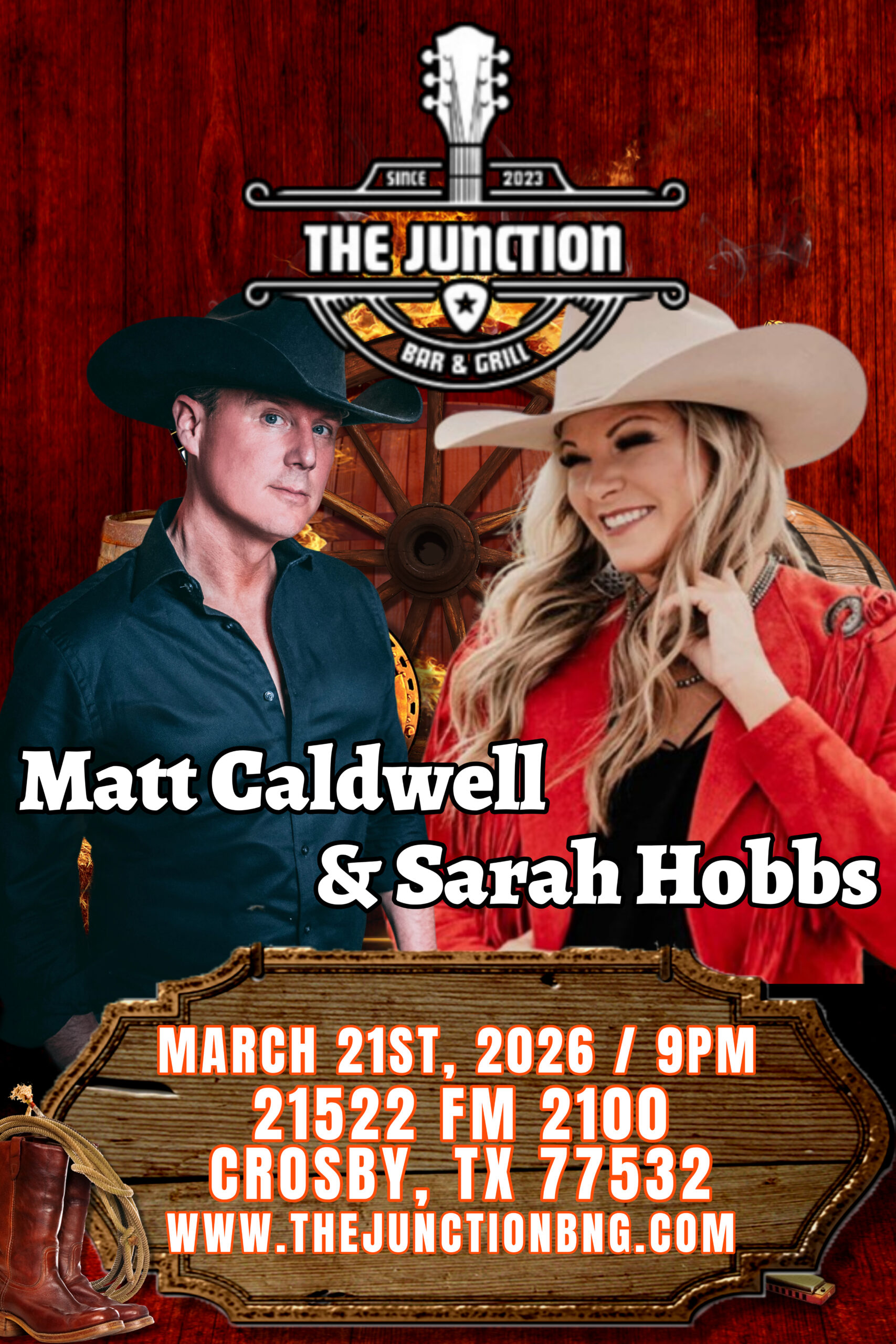 Matt Caldwell & Sarah Hobbs @ The Junction Bar and Grill